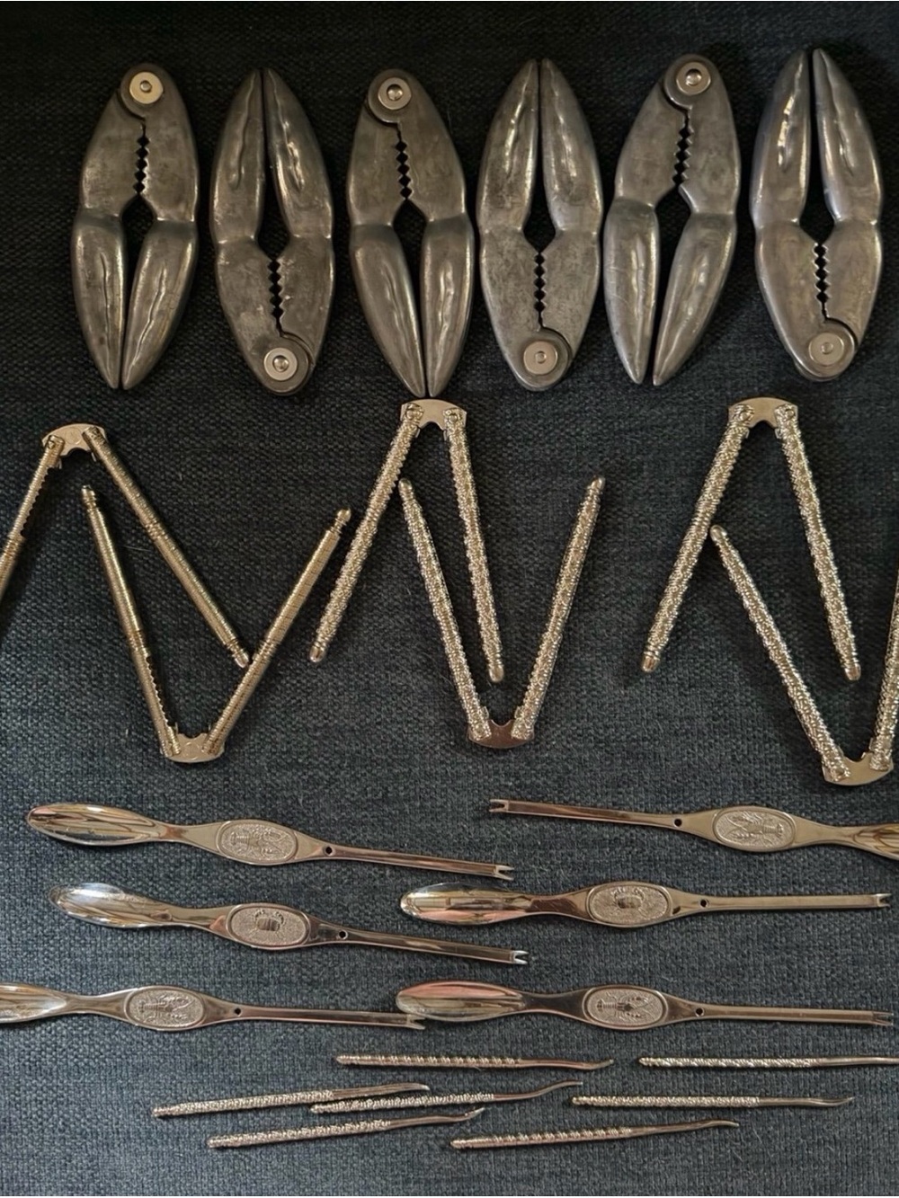 Vintage Silver Hair Sectioning and Styling Clips Set